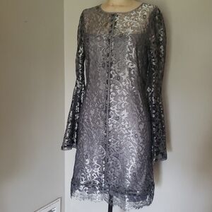 WHBM VTG Elegant Gray Lace Dress